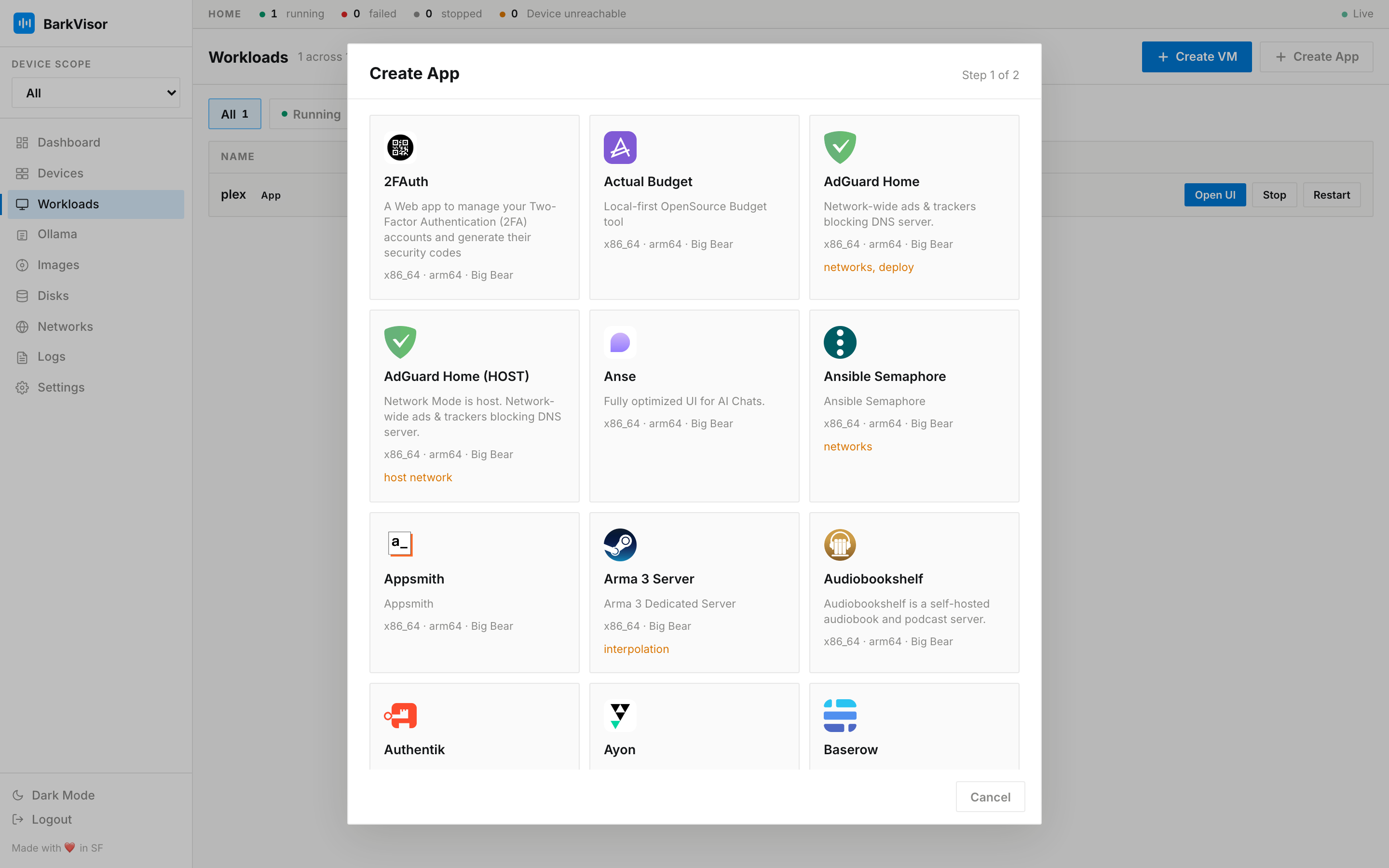Create App gallery