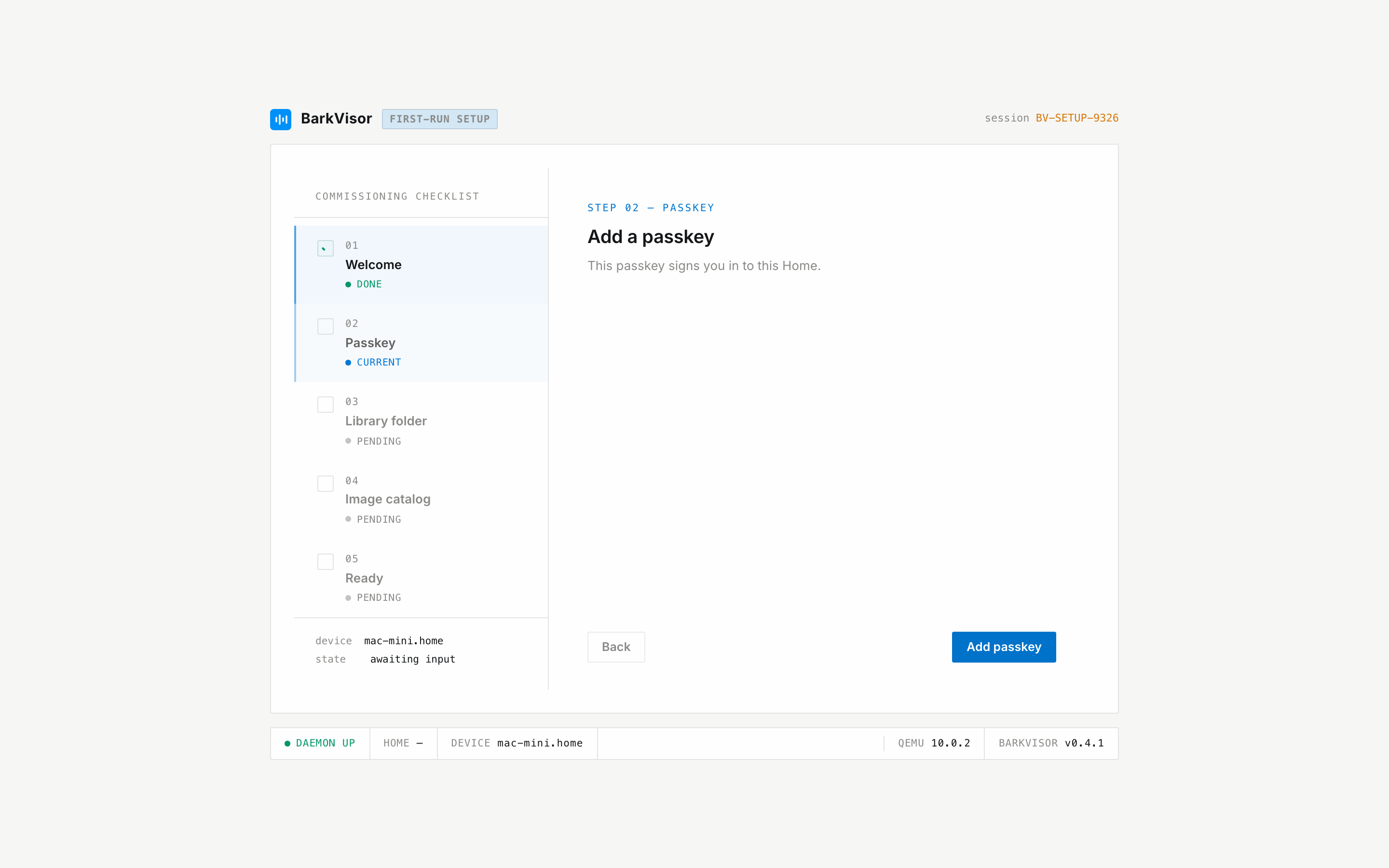 Add a passkey